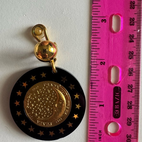 PRADA Earrings - authentic vintage black and gold. Very heavy to wear. USED - Picture 8 of 8
